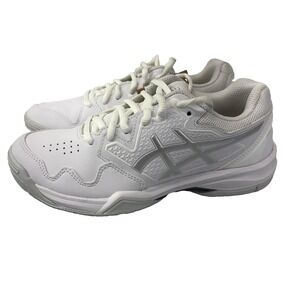 ASICS GEL-DEDICATE 7 Womens 5.5 White Silver Tennis Shoes Pickelball 1042A167